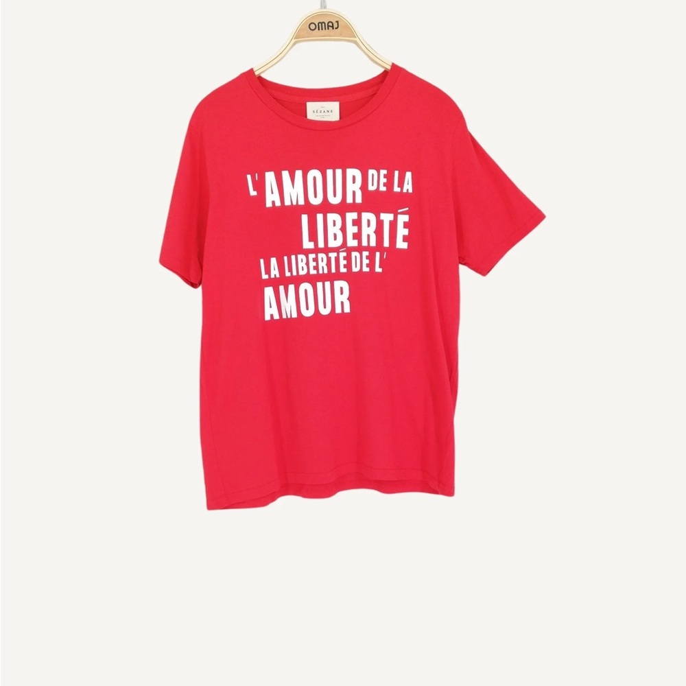 Sezane Short-sleeved organic cotton T-shirt